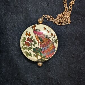 Vintage Cloisonne Peacock Pendant